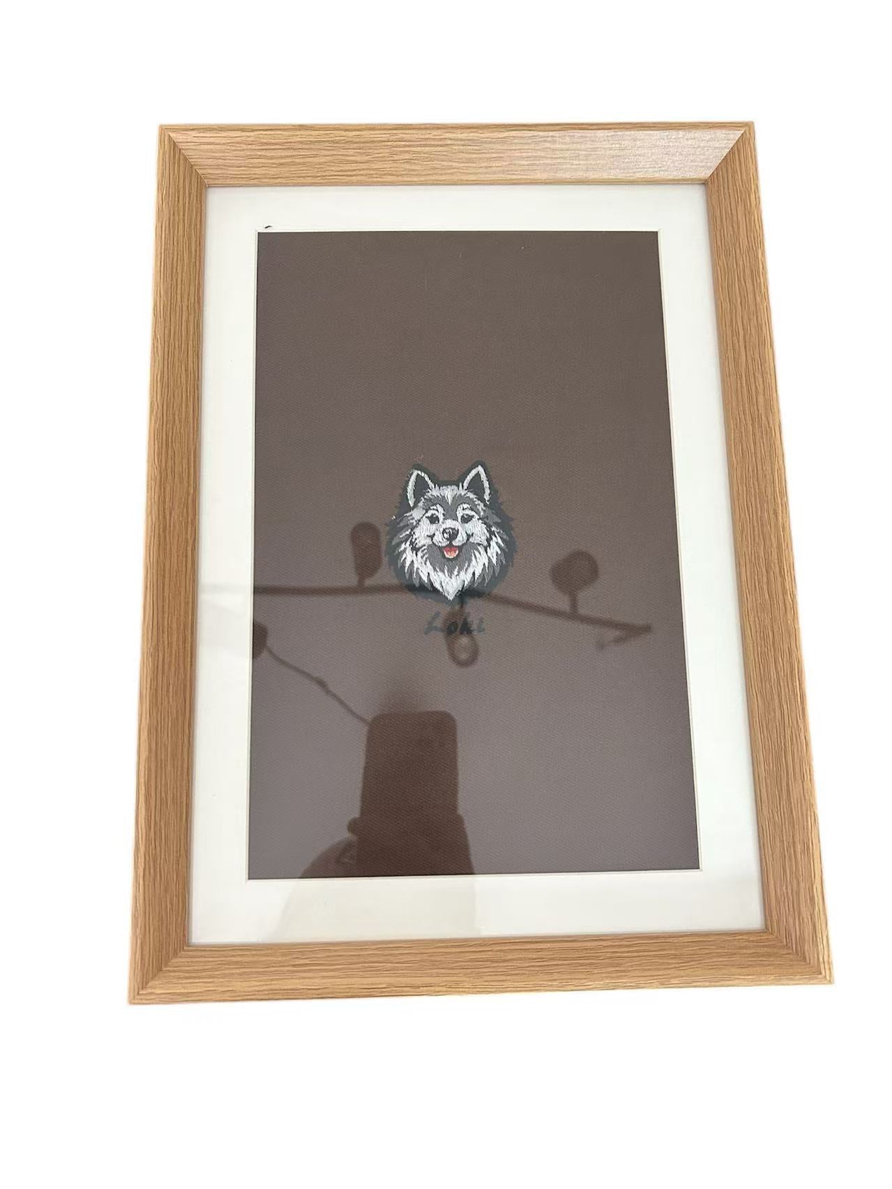 Custom embroidered  Framed Portrait & Personalized Memorial Gift