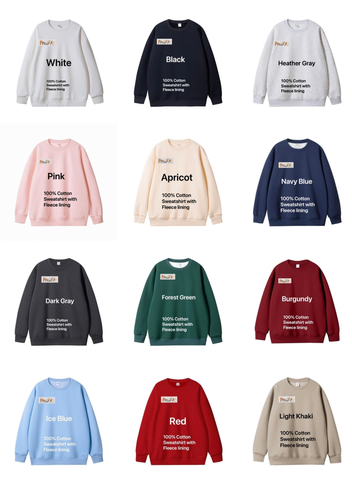 Pawric Cotton Sweatshirt with Fleece Lining