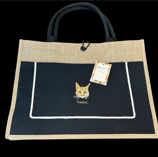 Pawric Jute Canvas Tote Bag – Custom Pet Embroidery Collection