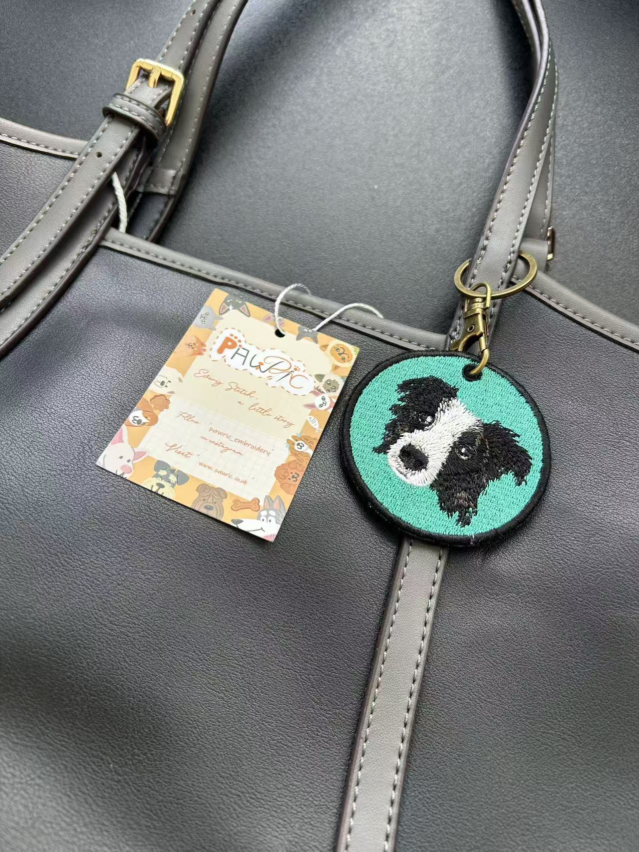 Pawric Custom Double-Sided Pet Embroidered Keychain