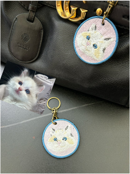 Pawric Custom Double-Sided Pet Embroidered Keychain