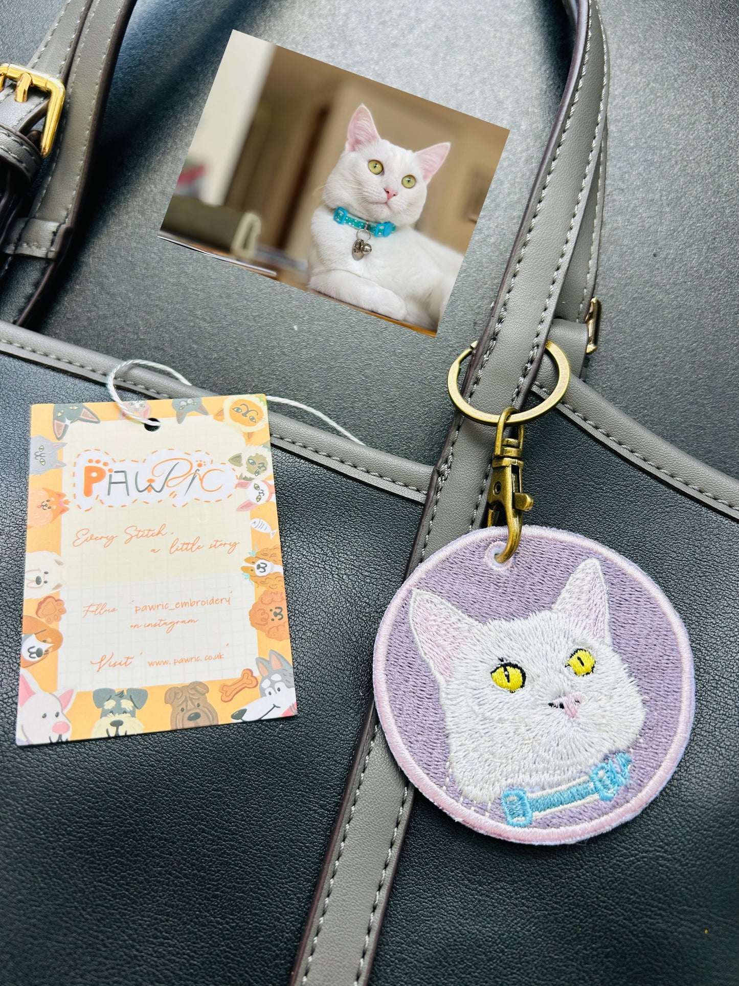 Pawric Custom Double-Sided Pet Embroidered Keychain