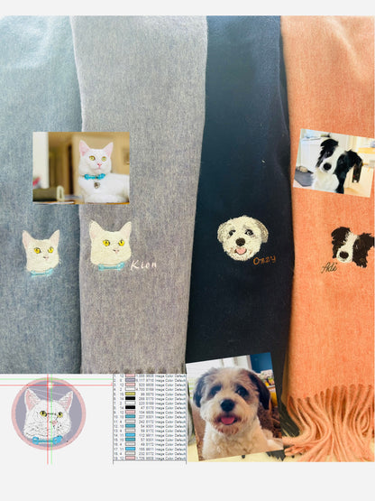 Pawric Wool Scarf – Custom Pet Embroidery Collection