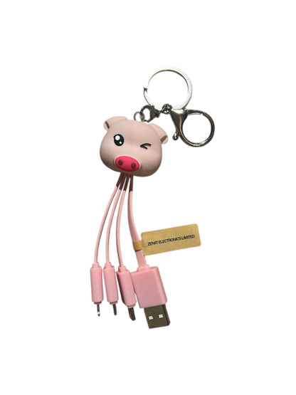 FEATURESTECH® Animal 3 in 1 Keychain Charging Cable