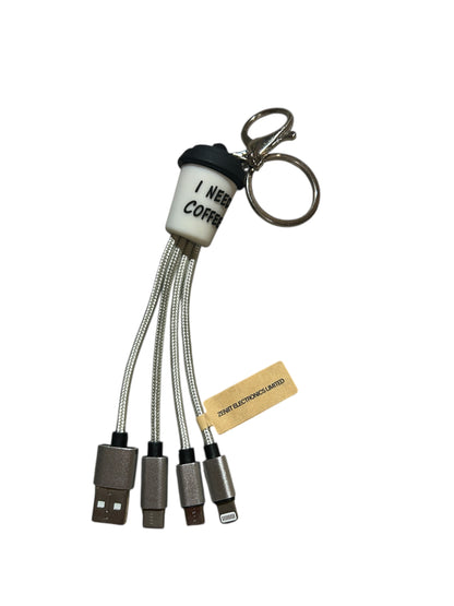 FEATURESTECH®3 in 1 Keychain Charging Cable