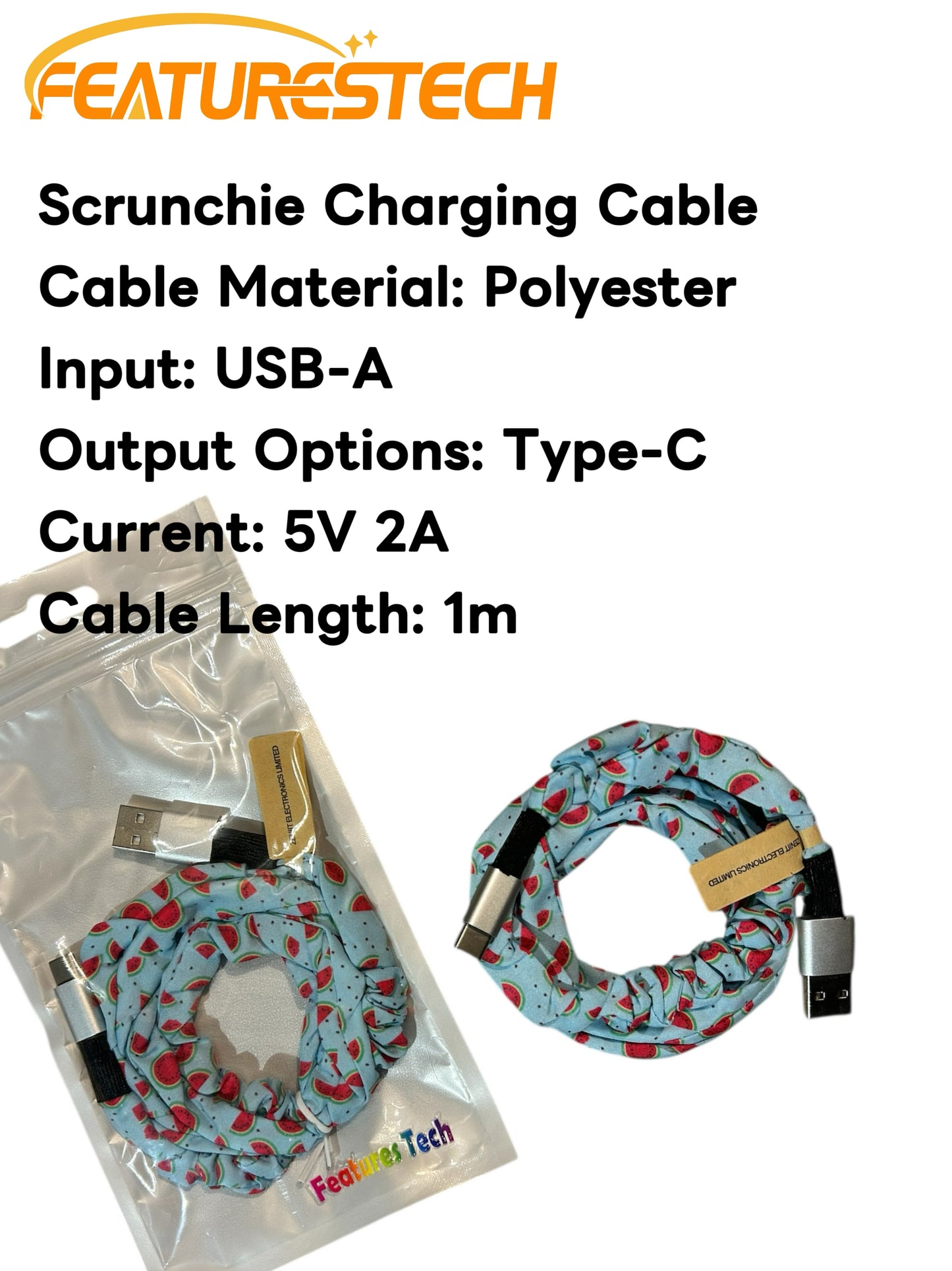 FEATURESTECH®Retractable Keychain Charging Cable/ Charging Cable
