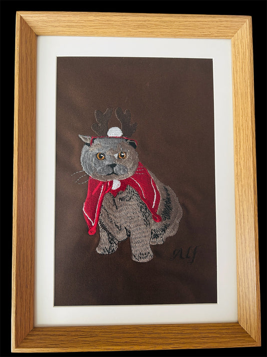 Custom embroidered  Framed Portrait & Personalised Memorial Gift