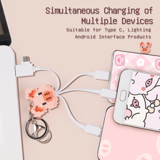 FEATURESTECH® 6 in 1 Keychain Charging Cable