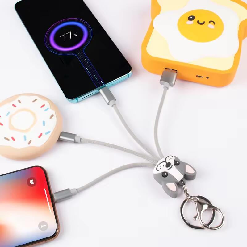 FEATURESTECH® Animal 3 in 1 Keychain Charging Cable