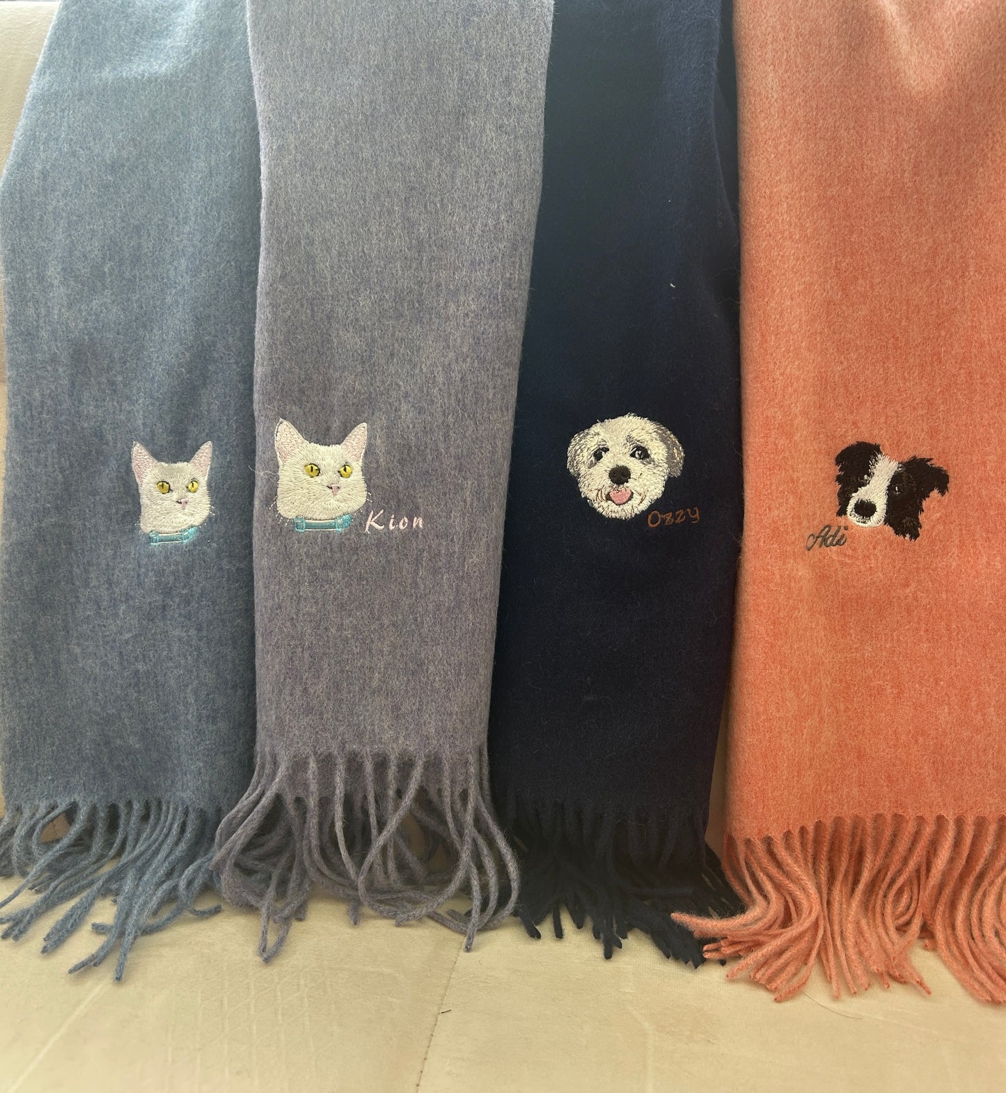 Pawric Wool Scarf – Custom Pet Embroidery Collection