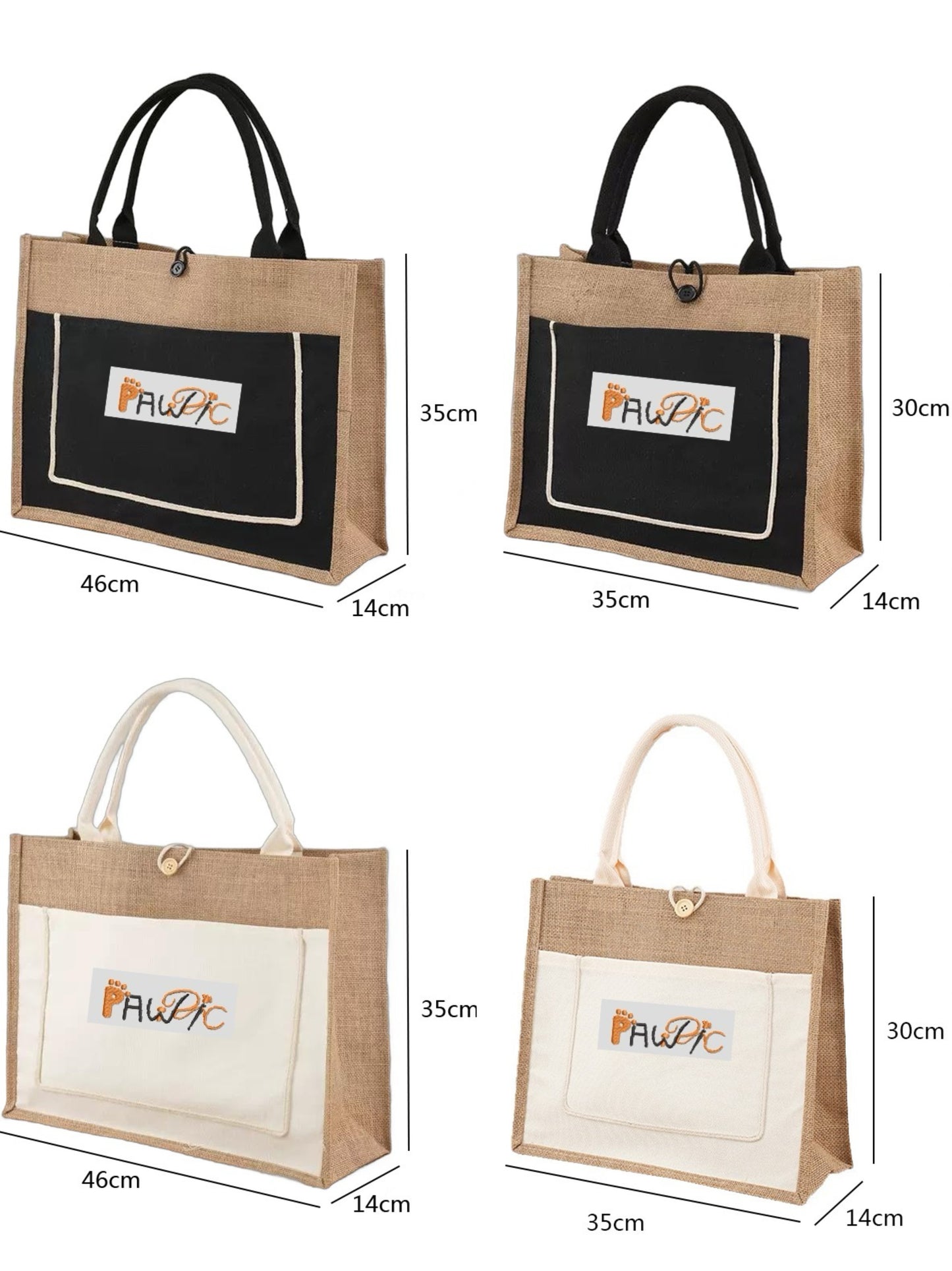 Pawric Jute Canvas Tote Bag – Custom Pet Embroidery Collection