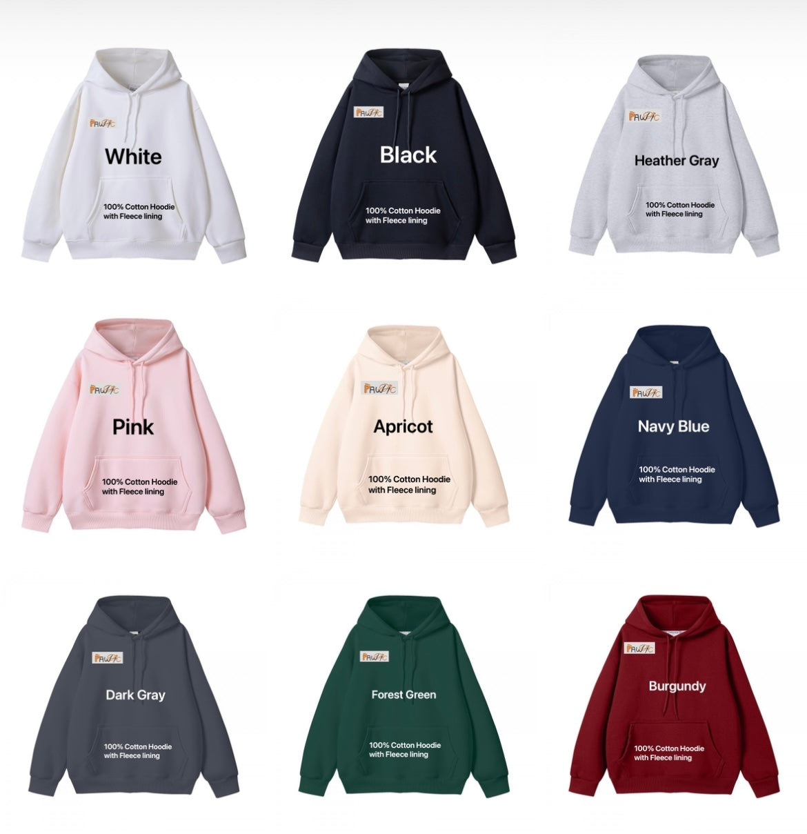 Pawric Cotton Hoodie with Fleece Lining